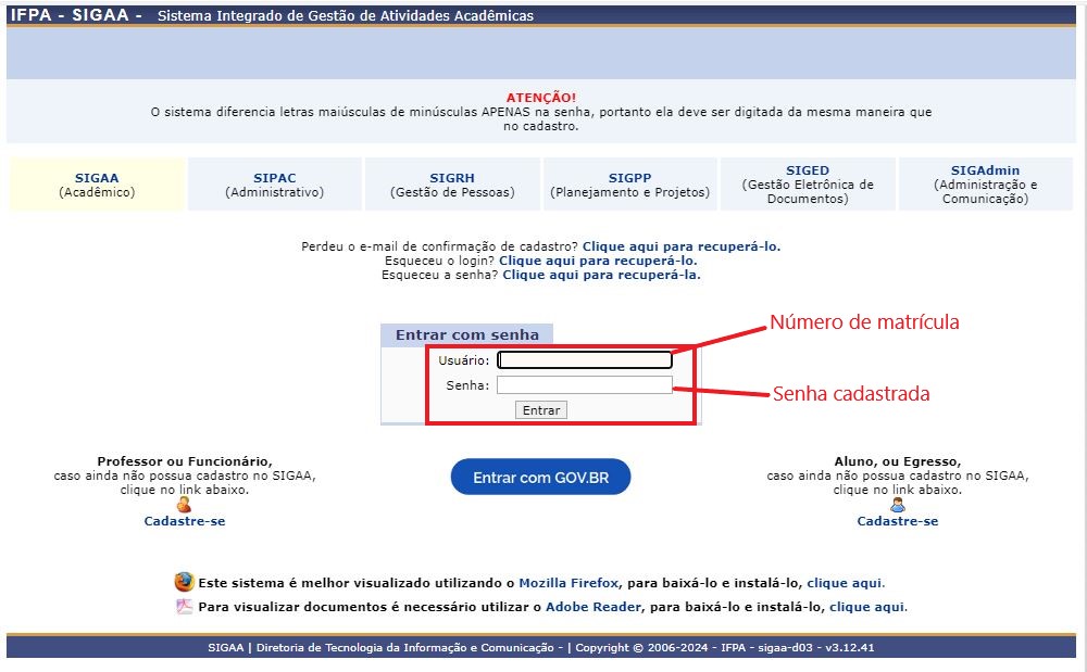 Tela de login