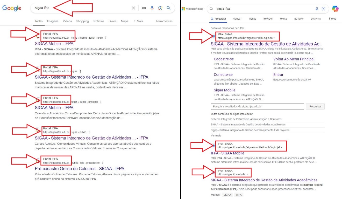 Comparação de pesquisas